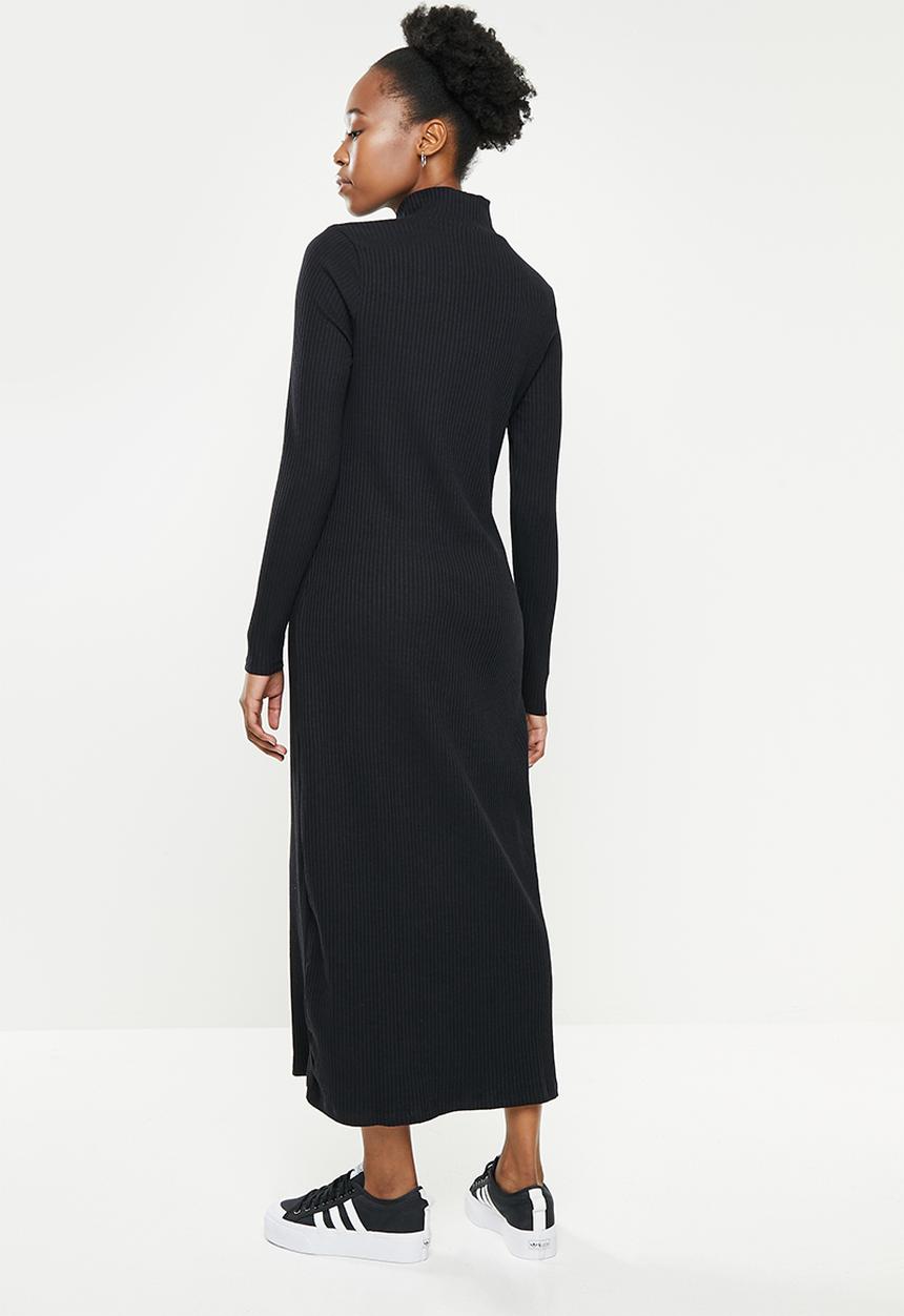 adidas Originals - Cropped rib long sleeve dress - black