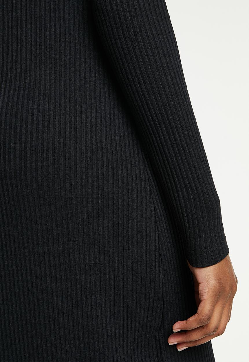 adidas Originals - Cropped rib long sleeve dress - black