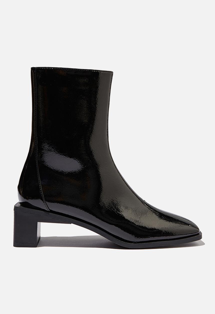 Cotton On - Andie square toe boot - black patent 