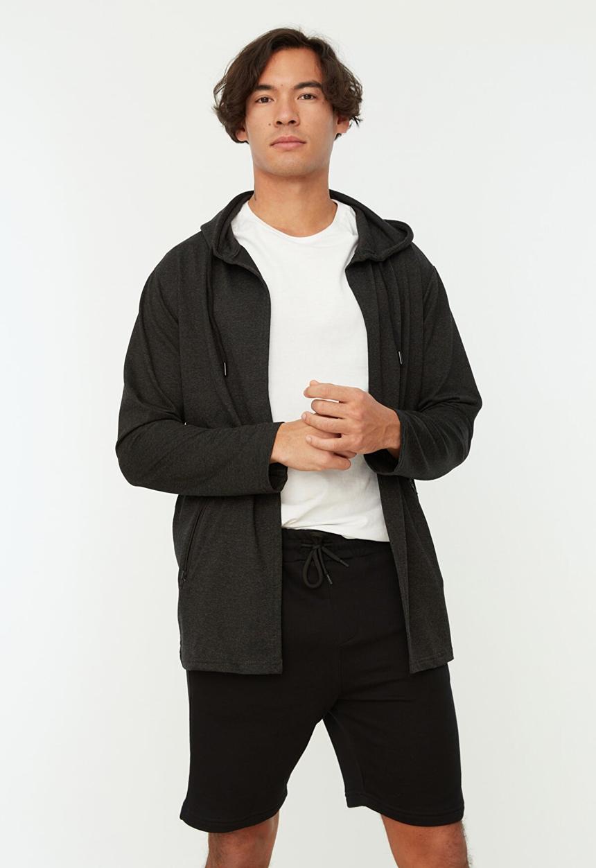 Trendyol - Senzo hooded cardigan - anthracite