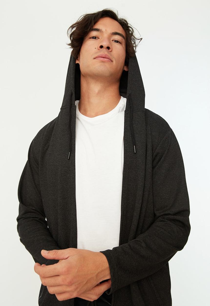 Trendyol - Senzo hooded cardigan - anthracite