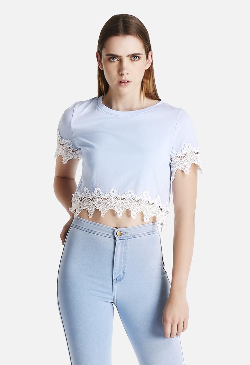 Glamorous - Laced-Hem Crop