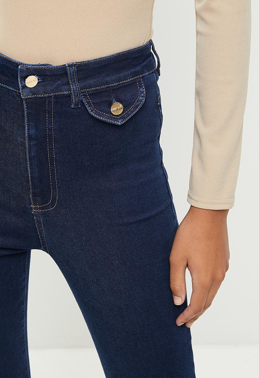 SISSY BOY - High rise flare with pocket flap detail - dark vintage