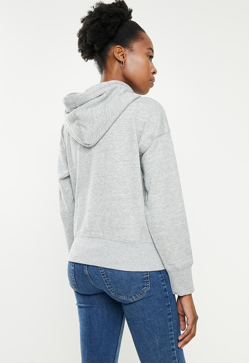 Superdry. - Sdry code essential zip hood - grey 