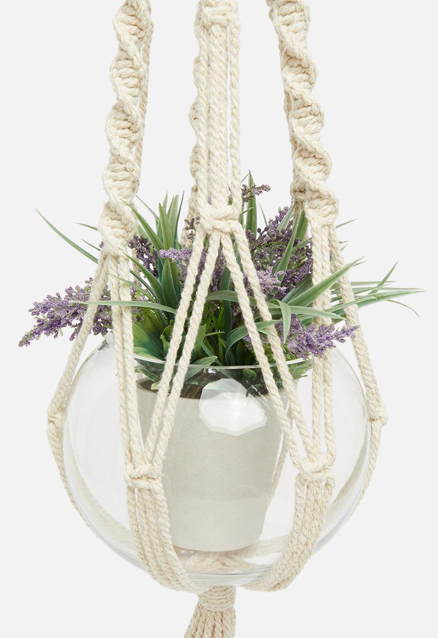 Macrame & Co - Adira macrame hanging planter - natural