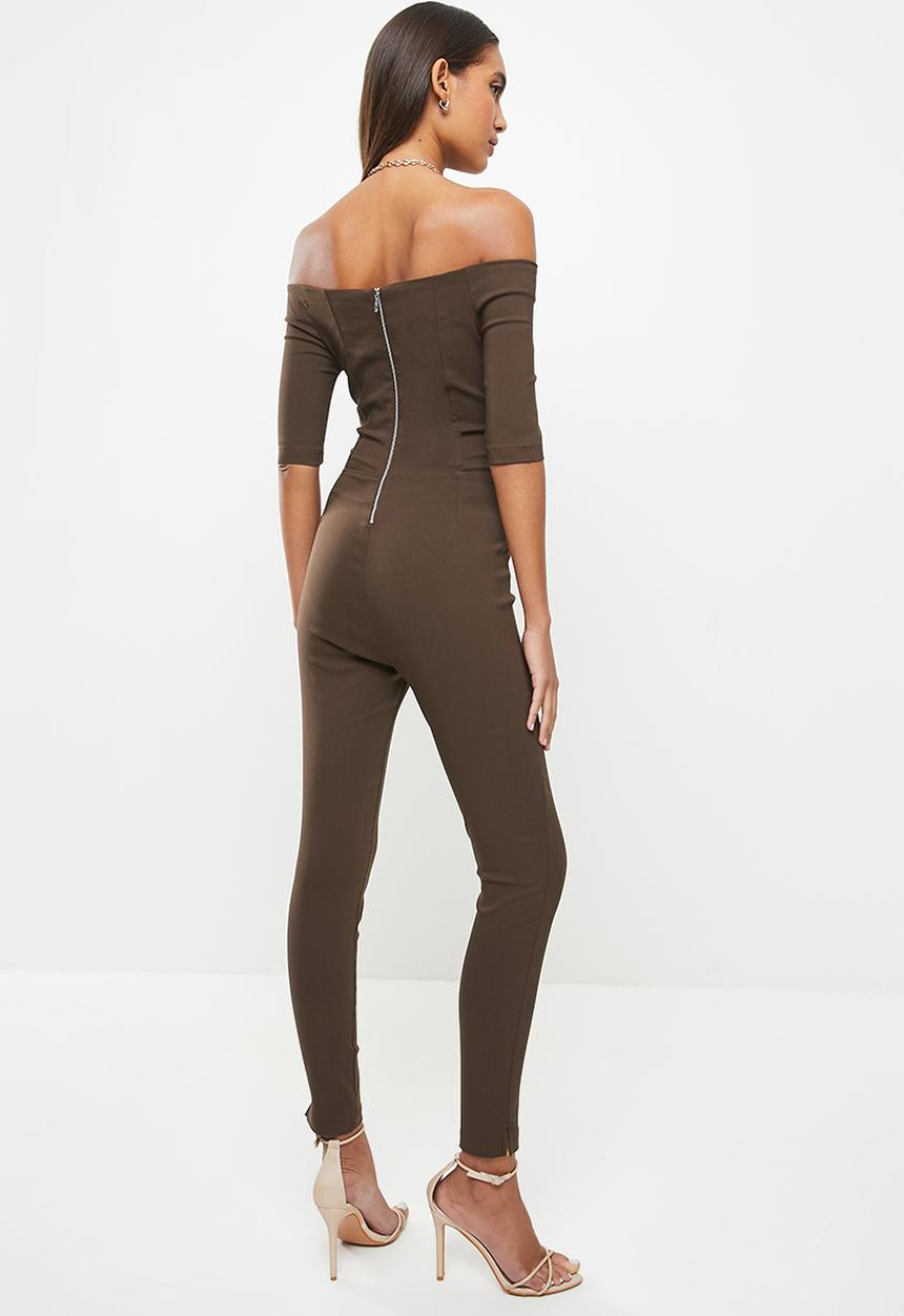 SISSY BOY - Jumpsuit with v-wire - bitter choc