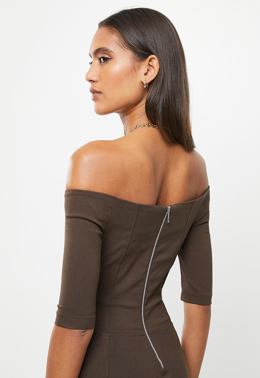 SISSY BOY - Jumpsuit with v-wire - bitter choc