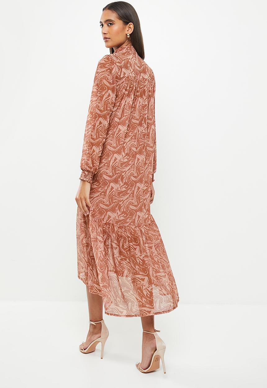 SISSY BOY - Long sleeve mesh maxi - brown print