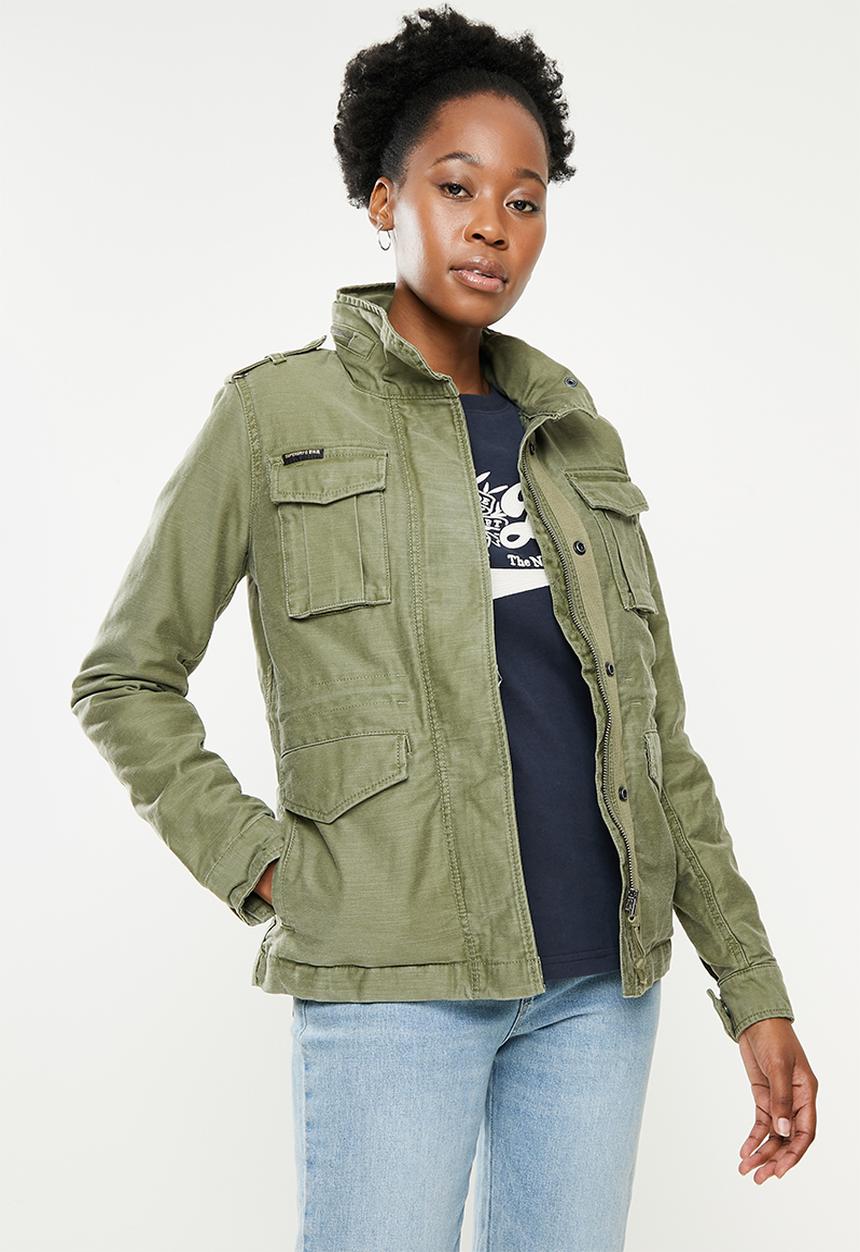 Superdry. - Rookie borg lined military jacket - vintage khaki