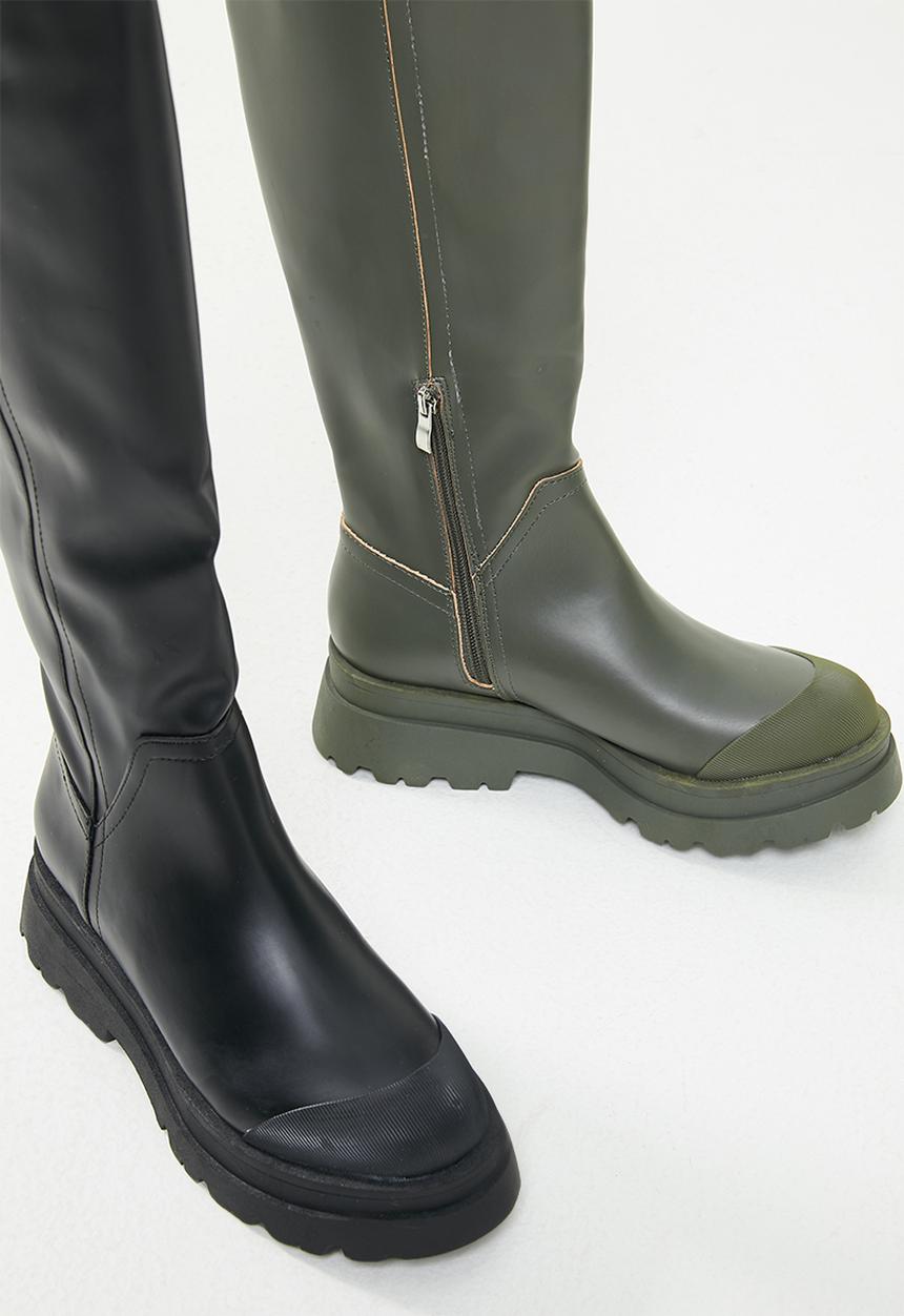 Footwork - Devvi pull on knee boot - black