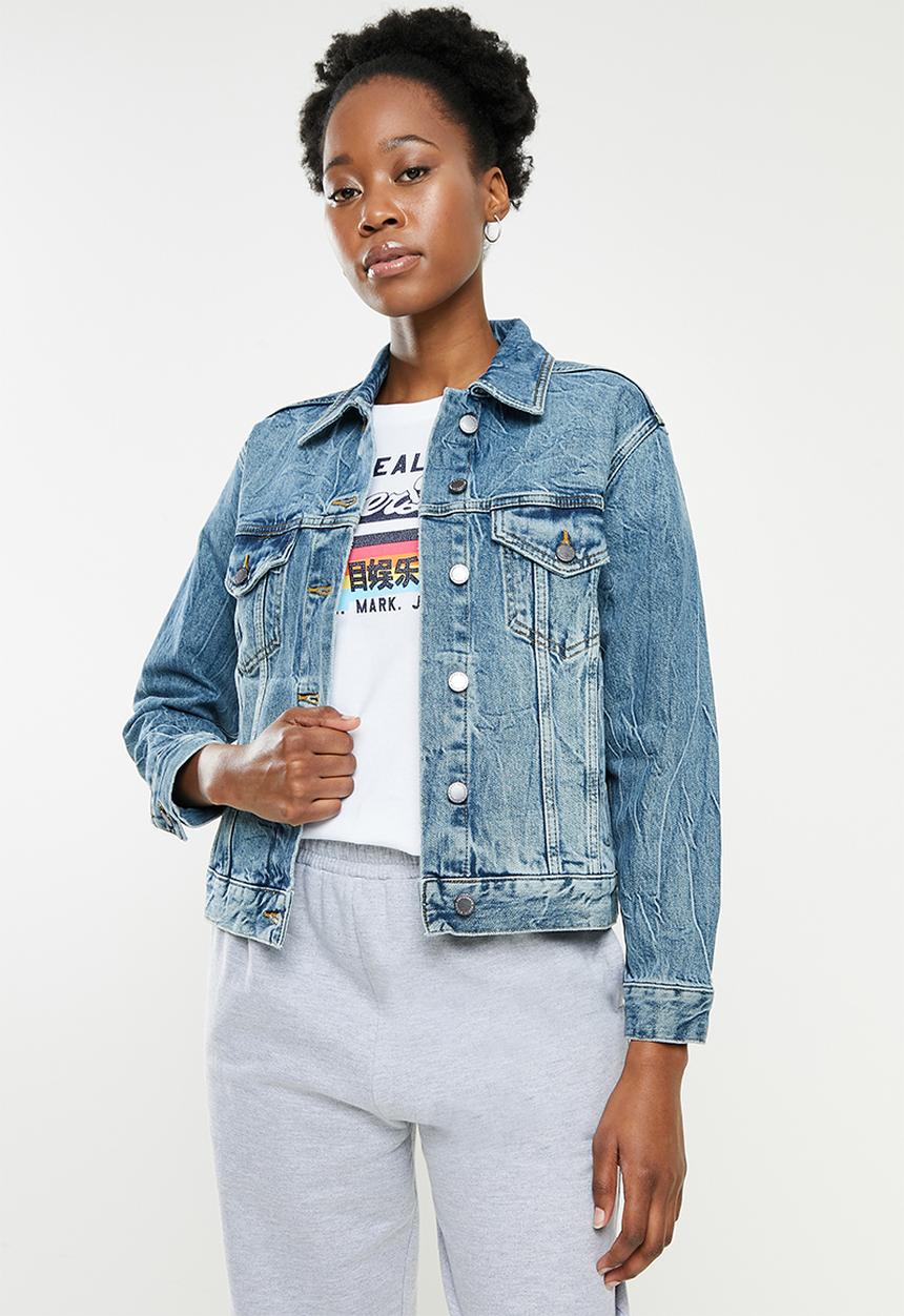 Superdry. - Boyfriend trucker jacket - blondey indigo vintage