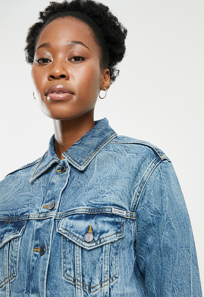 Superdry. - Boyfriend trucker jacket - blondey indigo vintage