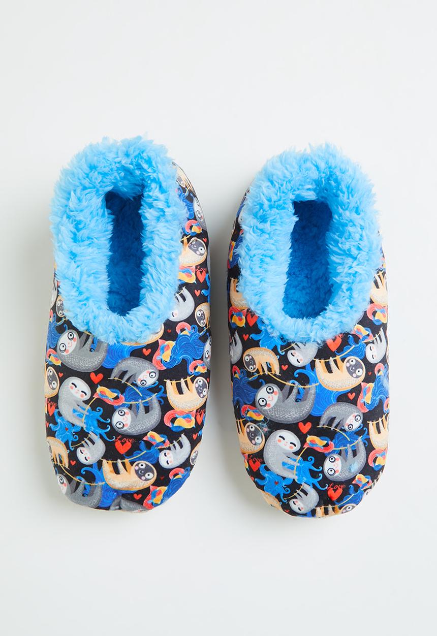 snoozies!® - Sloth print snoozies - blue