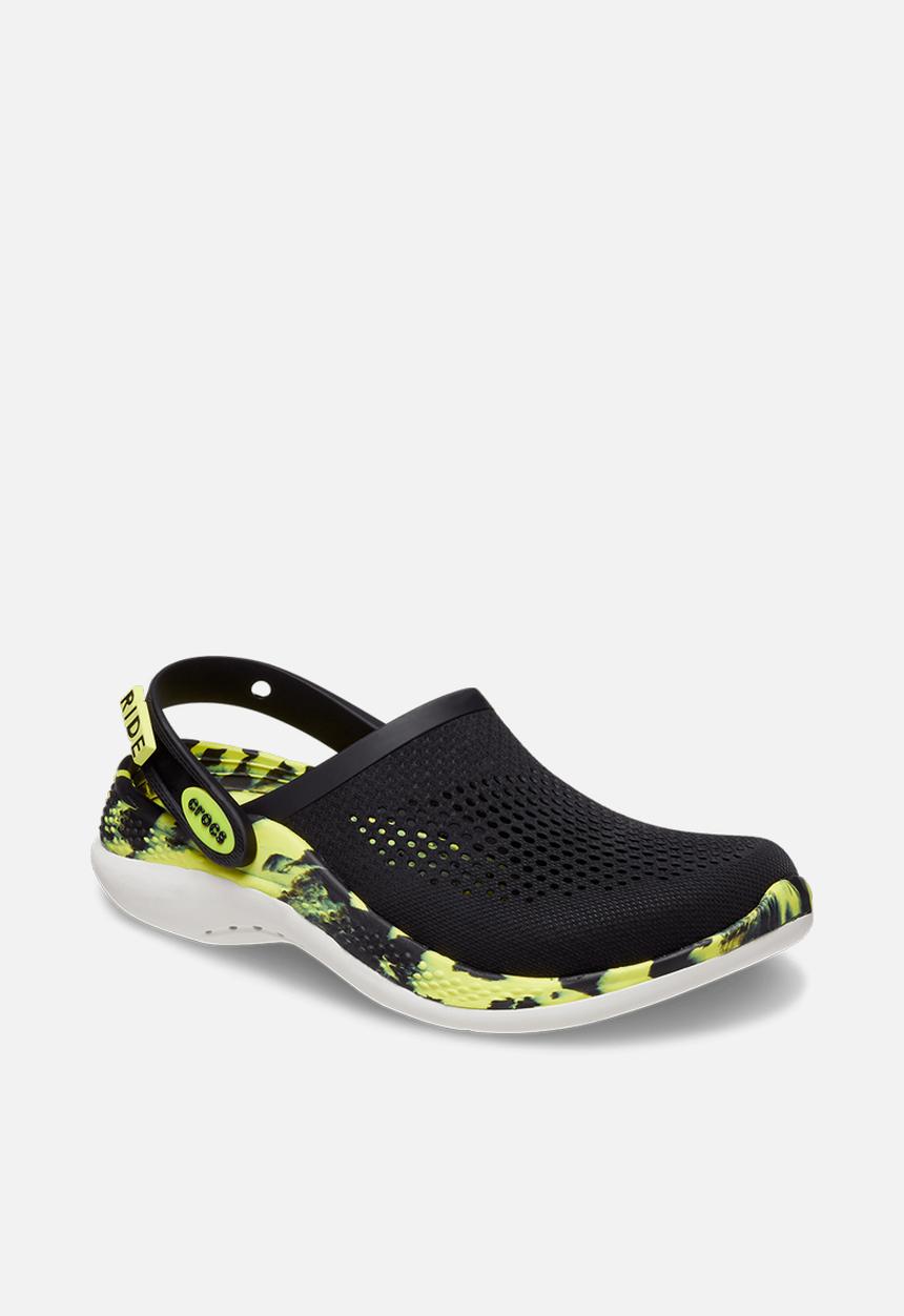 Crocs - Literide 360 marbled clog - black & citrus