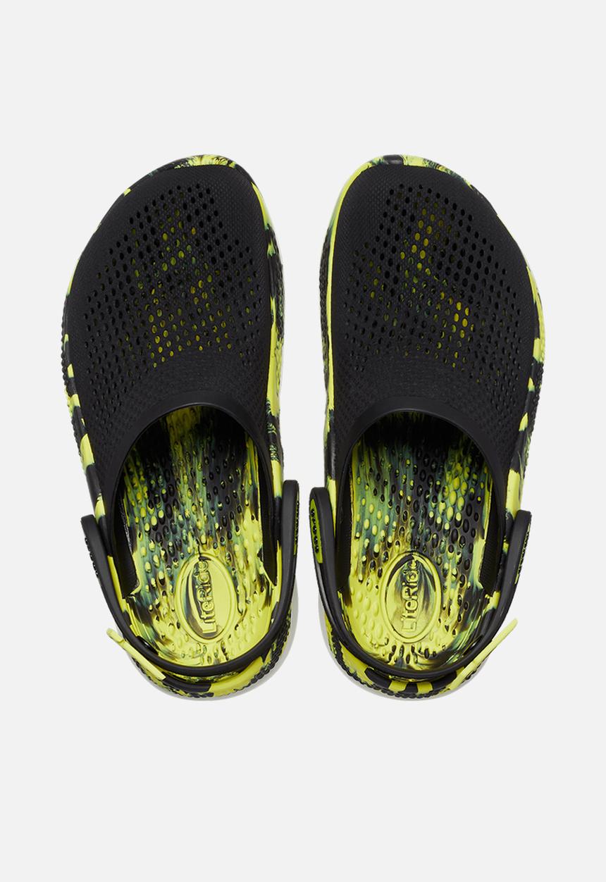 Crocs - Literide 360 marbled clog - black & citrus