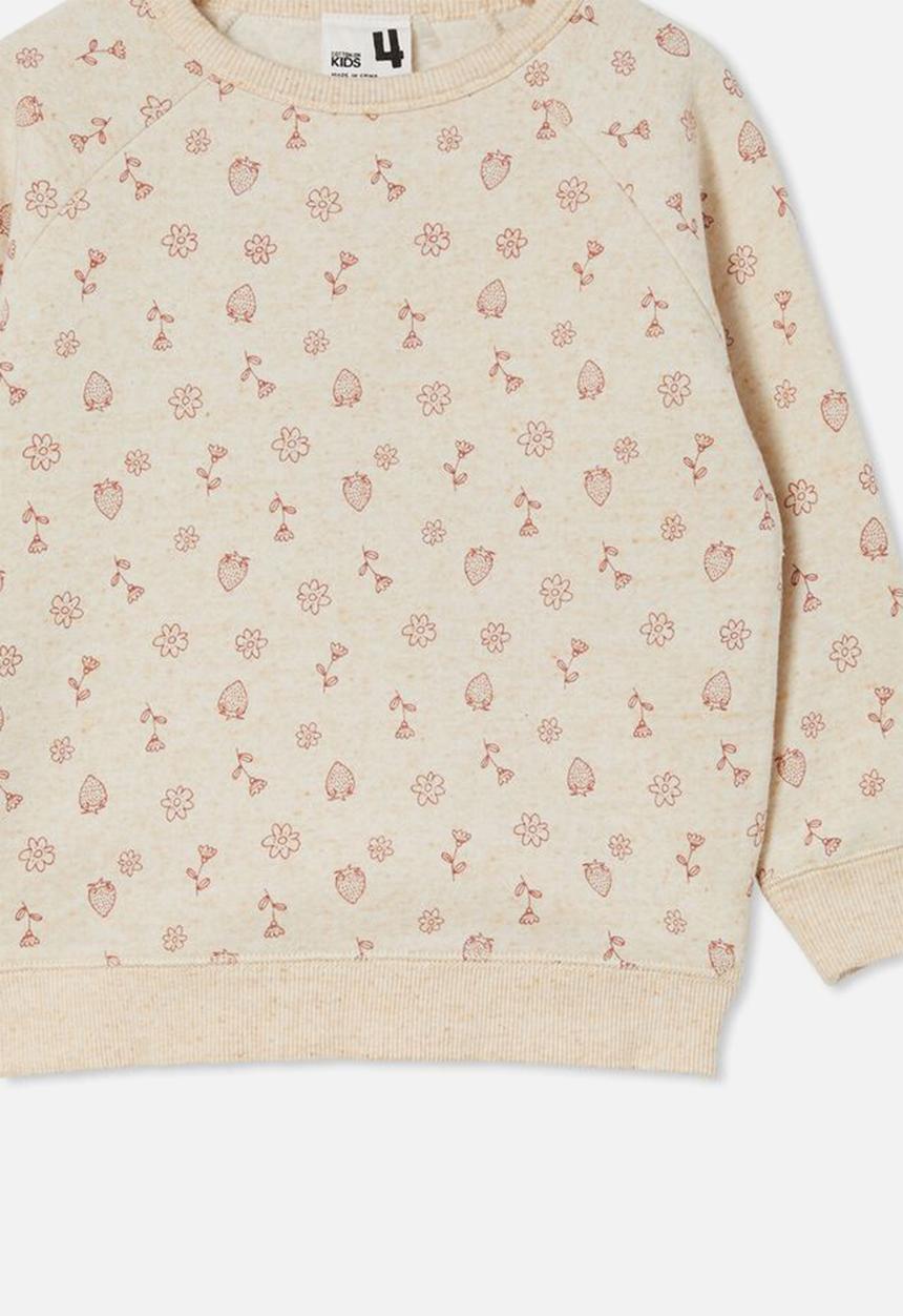 Cotton On - Mila crew - caramel marle & forest yardage