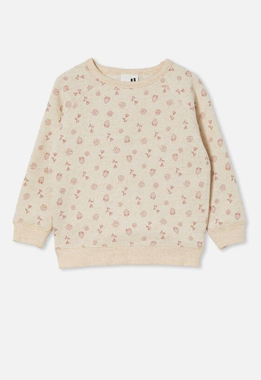 Cotton On - Mila crew - caramel marle & forest yardage