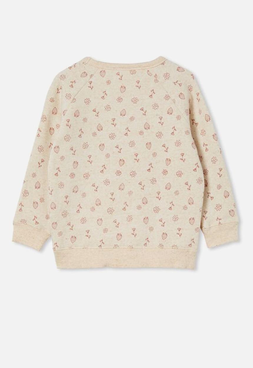 Cotton On - Mila crew - caramel marle & forest yardage