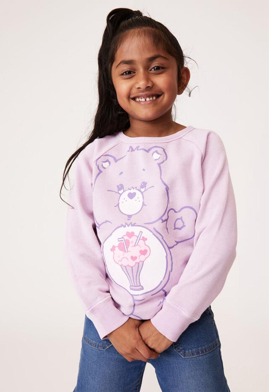 Cotton On - License mila crew - lcn clc care bears & pale violet wash