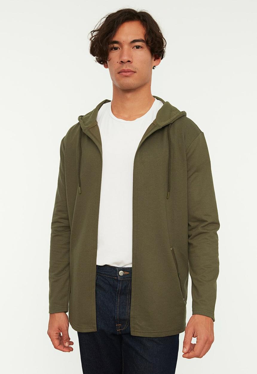 Trendyol - Senzo hooded cardigan - khaki