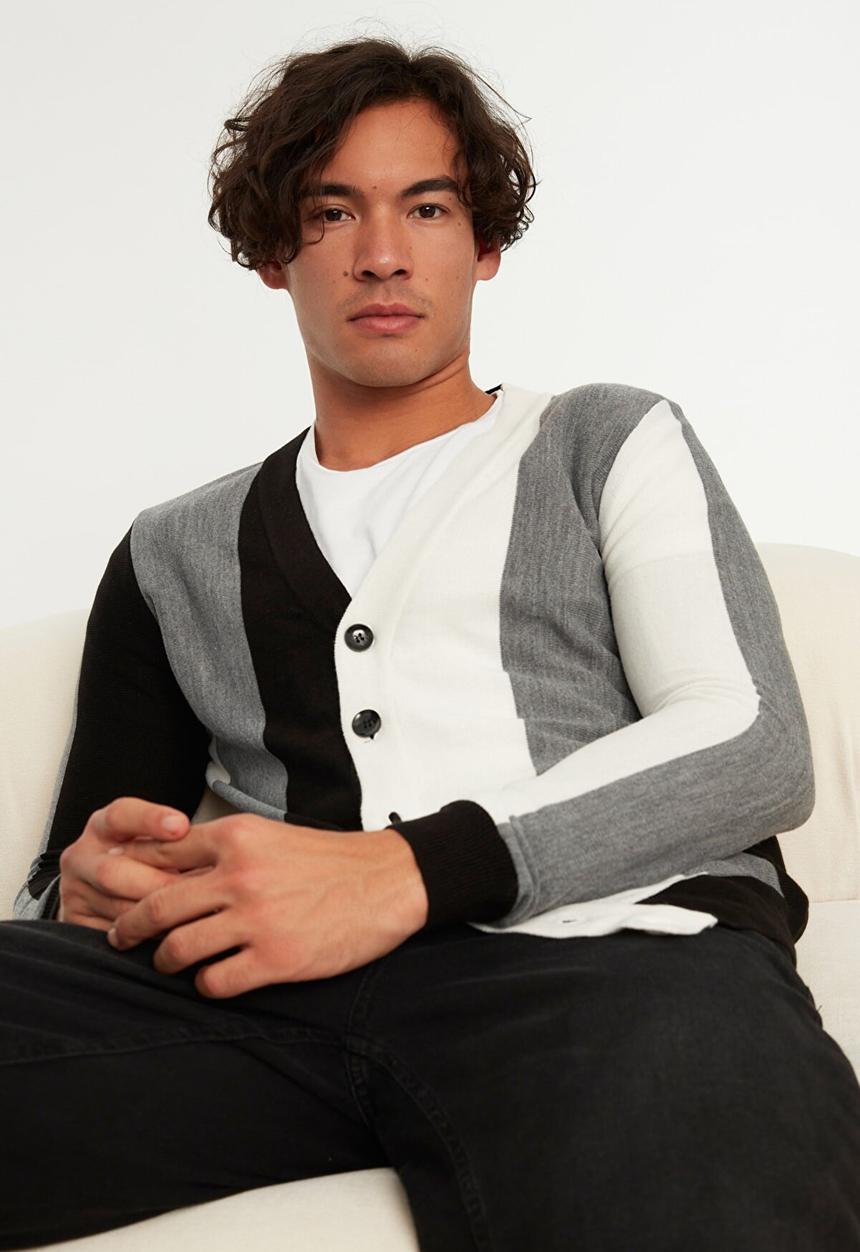 Trendyol - Chez colour block cardigan - black