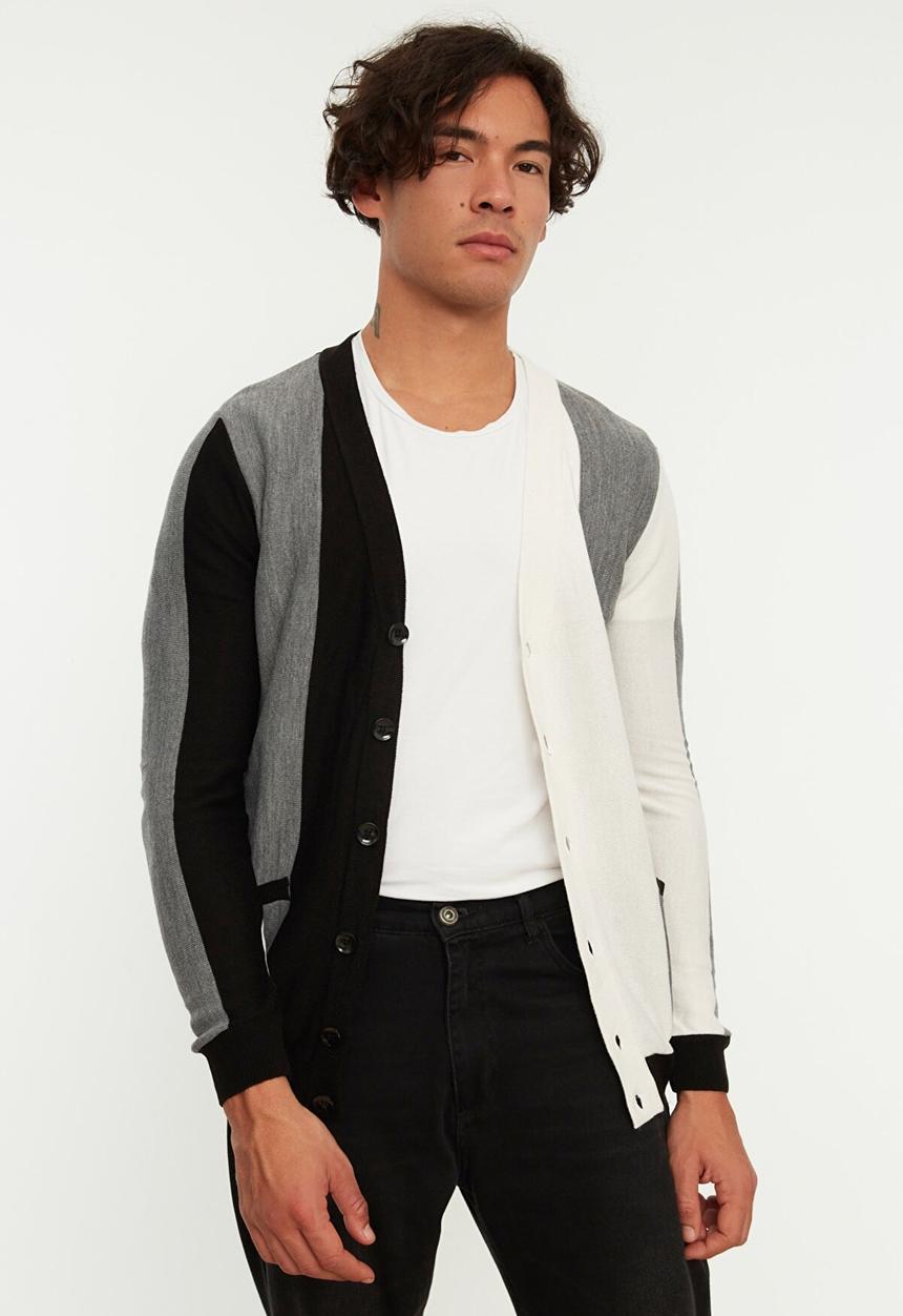 Trendyol - Chez colour block cardigan - black