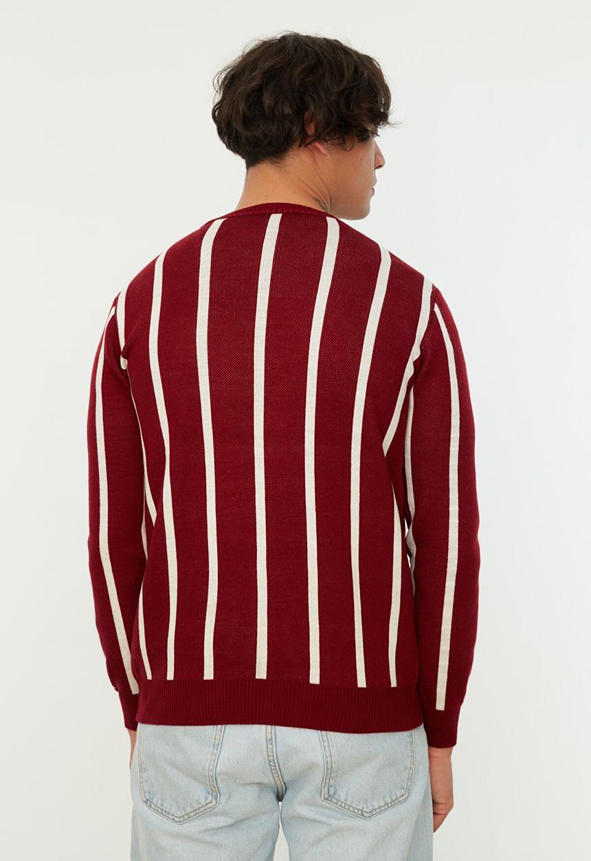 Trendyol - Woza stripe cardigan - burgundy & white