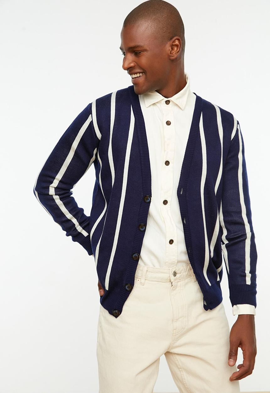 Trendyol - Woza stripe cardigan - navy & white