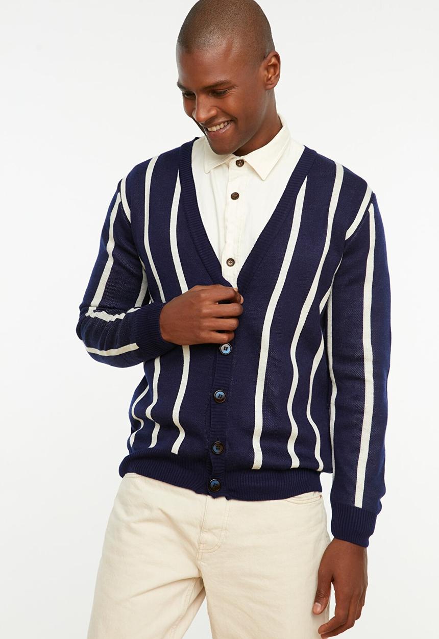 Trendyol - Woza stripe cardigan - navy & white