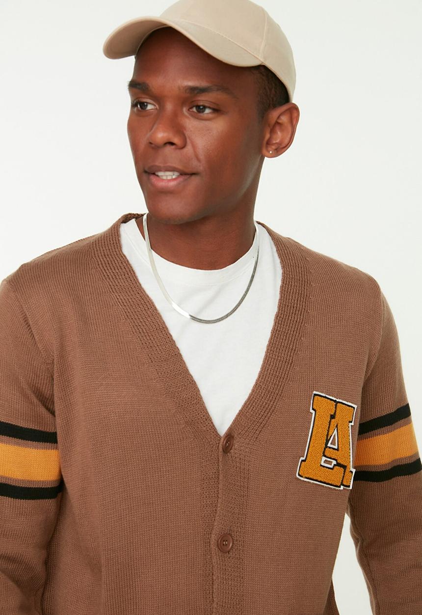 Trendyol - College inspired cardigan - camel