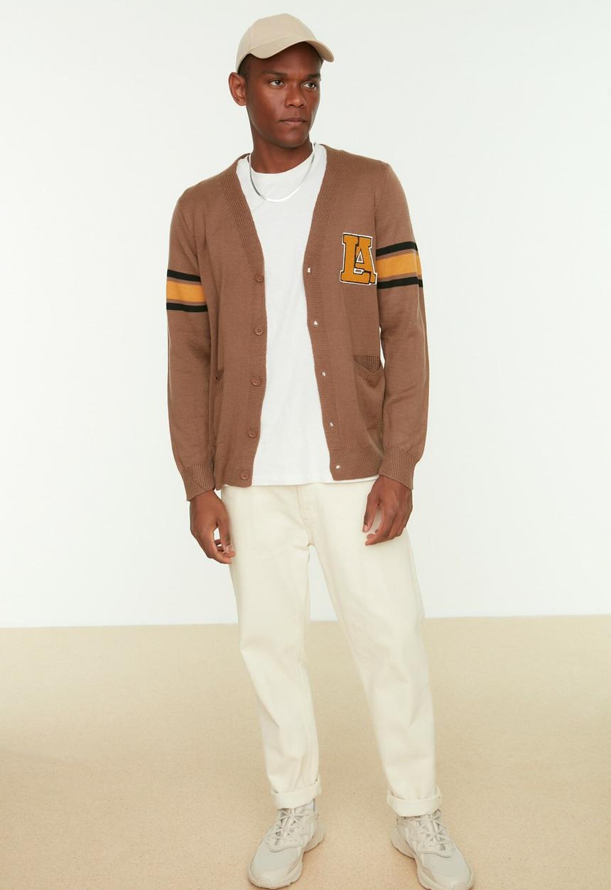 Trendyol - College inspired cardigan - camel
