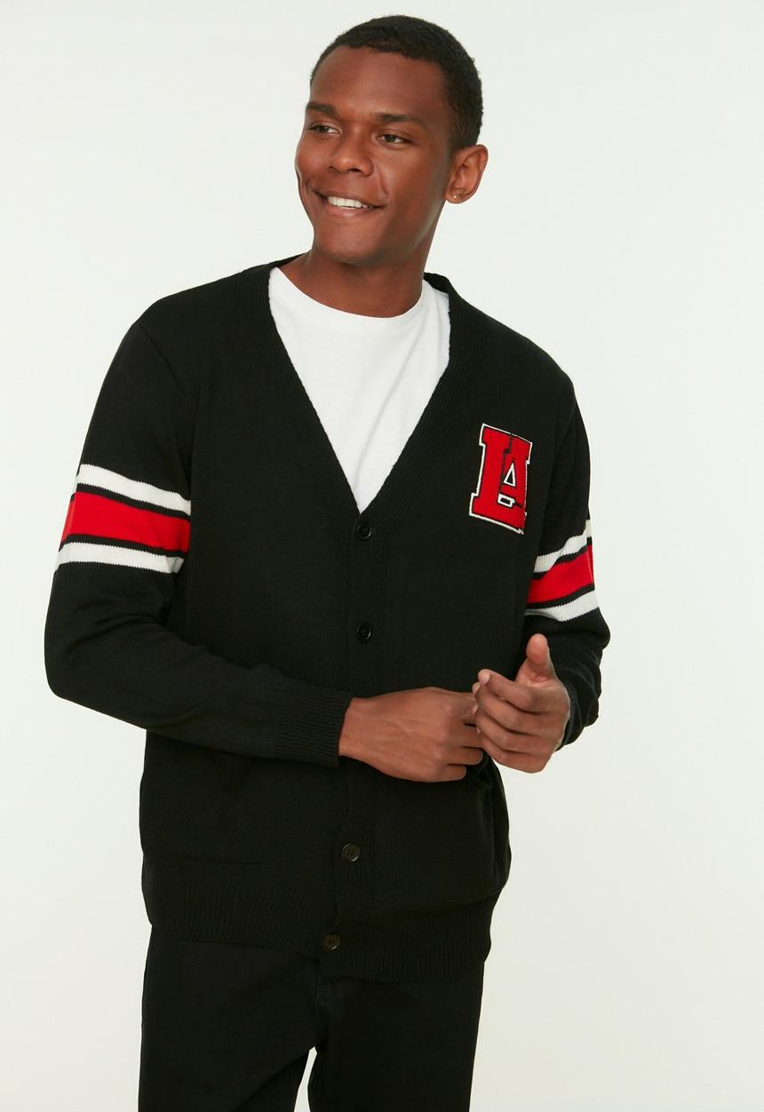 Trendyol - College inspired cardigan - black