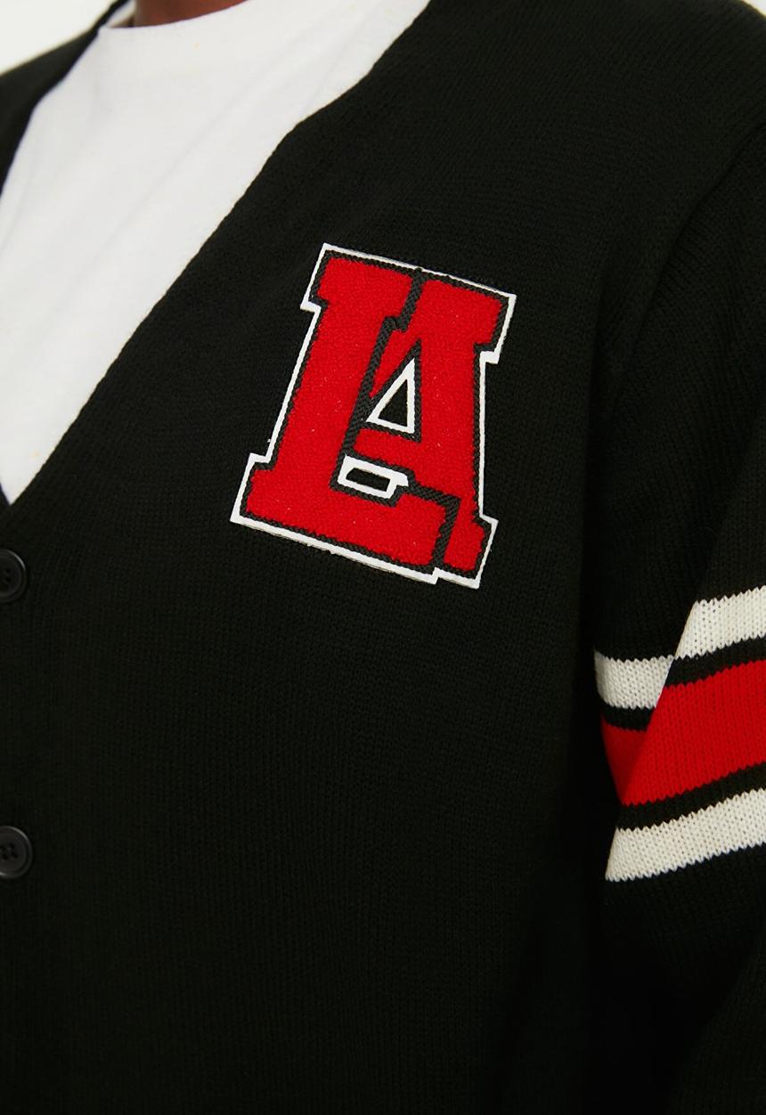 Trendyol - College inspired cardigan - black