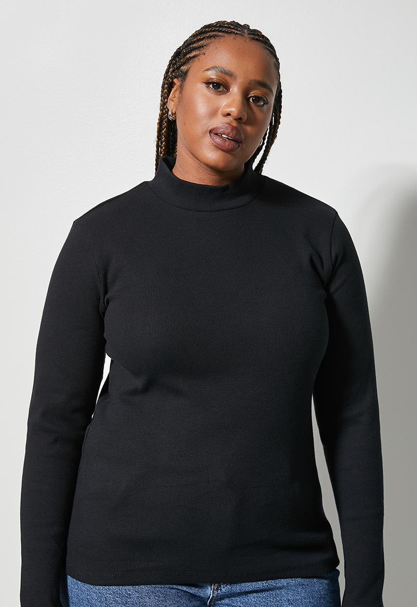 Superbalist - 2 Pack poloneck rib top - black & milk