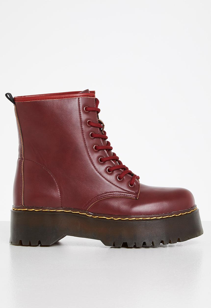 Superbalist - Coven lace up boot - burgundy