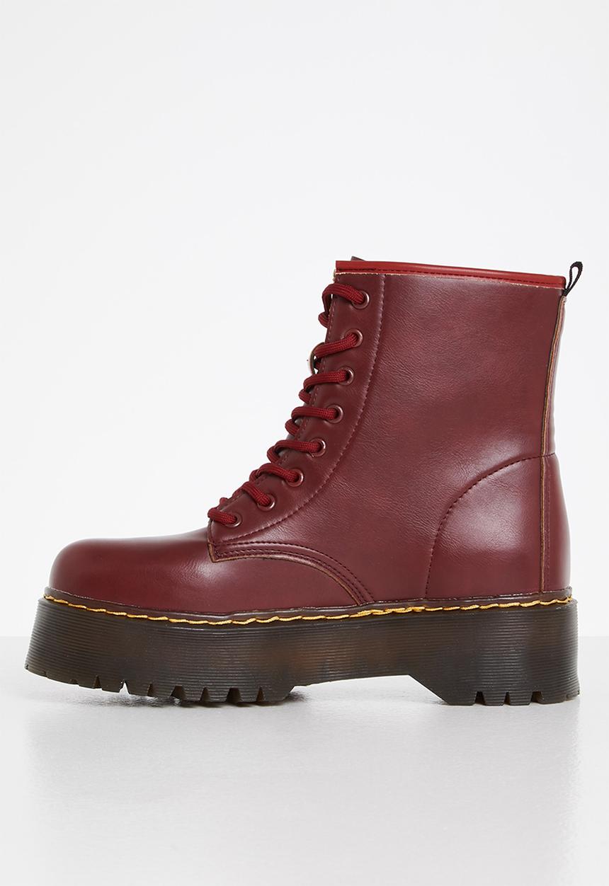 Superbalist - Coven lace up boot - burgundy