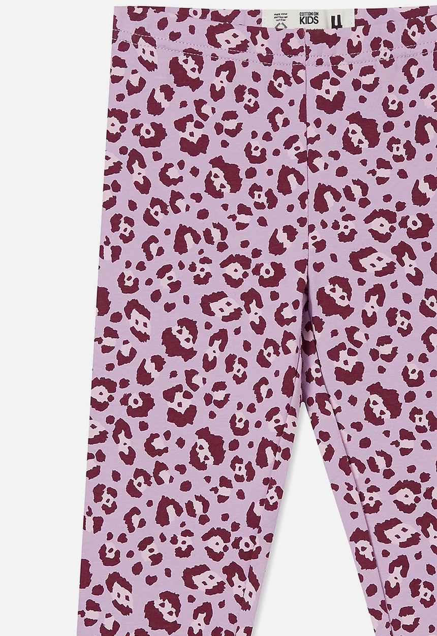 Cotton On - Huggie tights - lilac drop & snow leopard