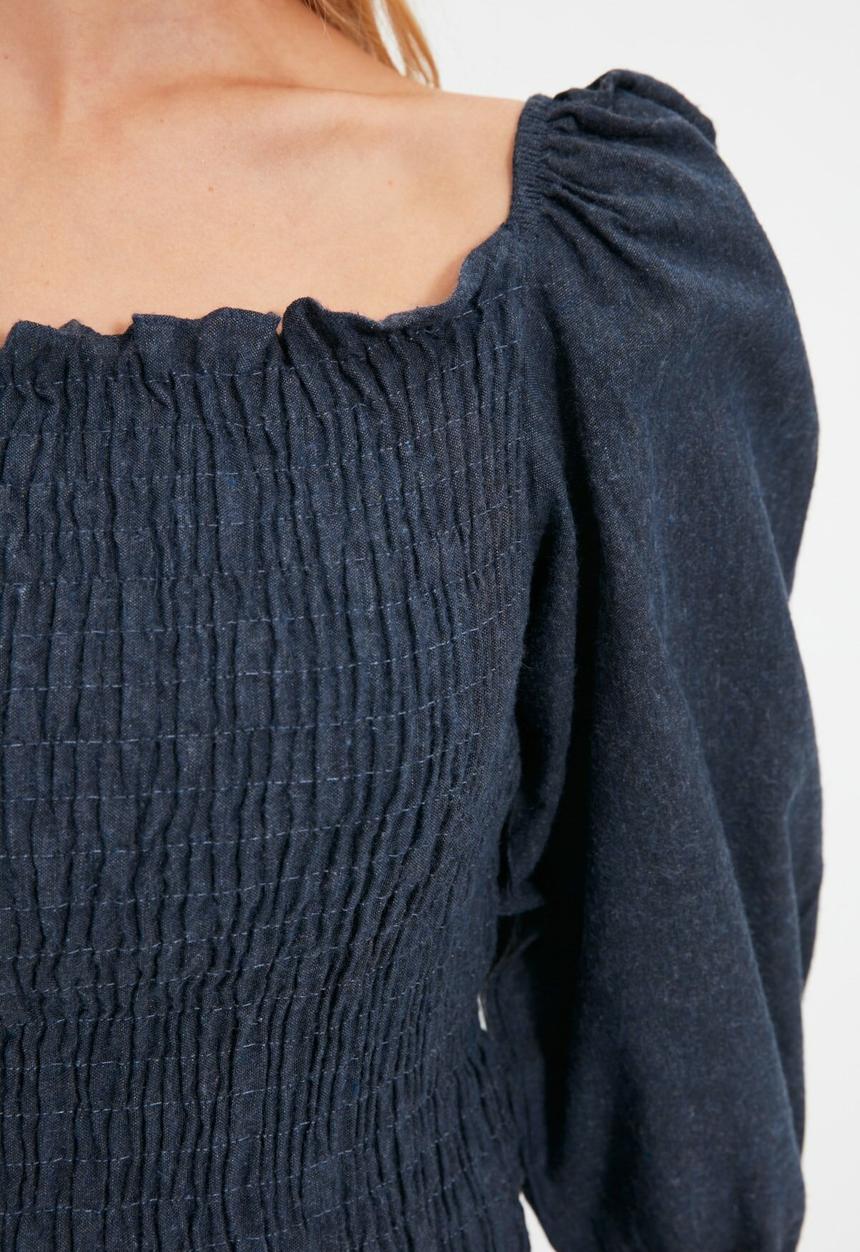 Trendyol - Guipure blouse - navy