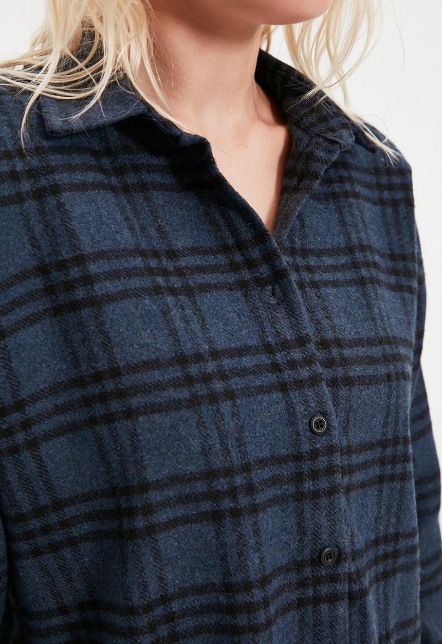 Trendyol - Plaid shirt  - navy