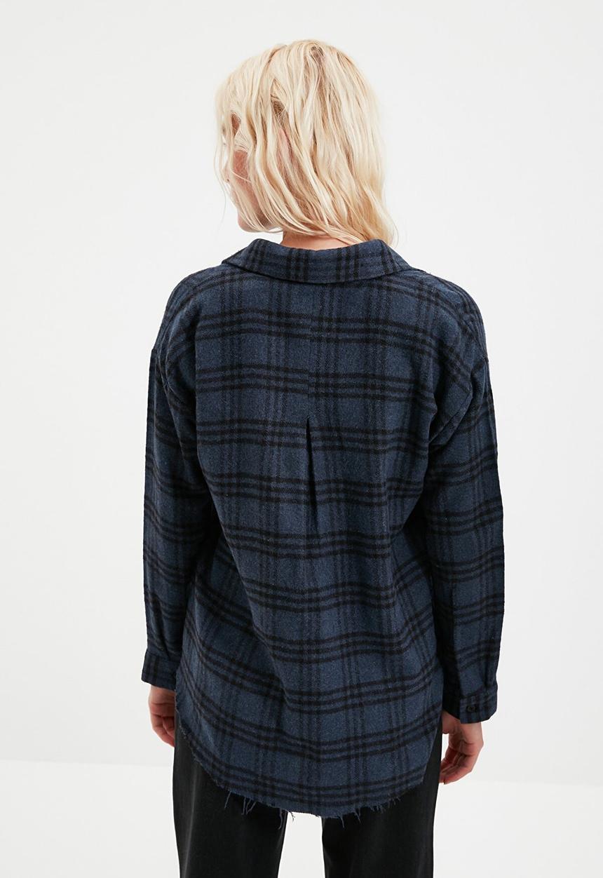 Trendyol - Plaid shirt  - navy