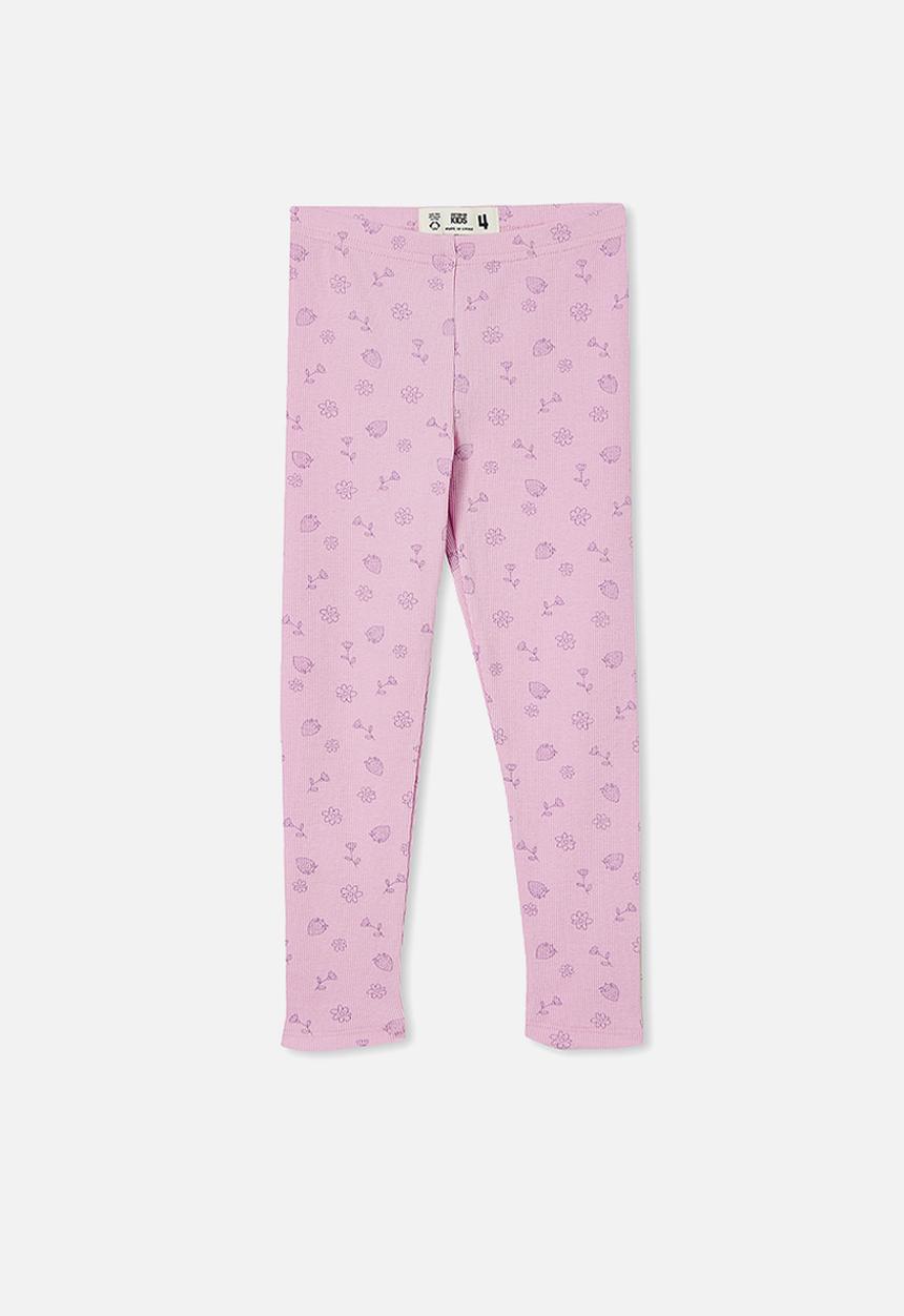 Cotton On - Huggie tights - pale violet & forest ditsy