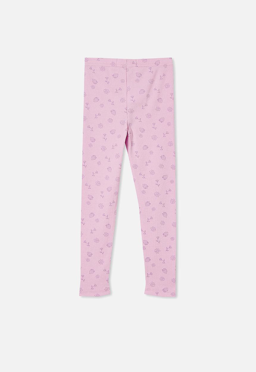 Cotton On - Huggie tights - pale violet & forest ditsy