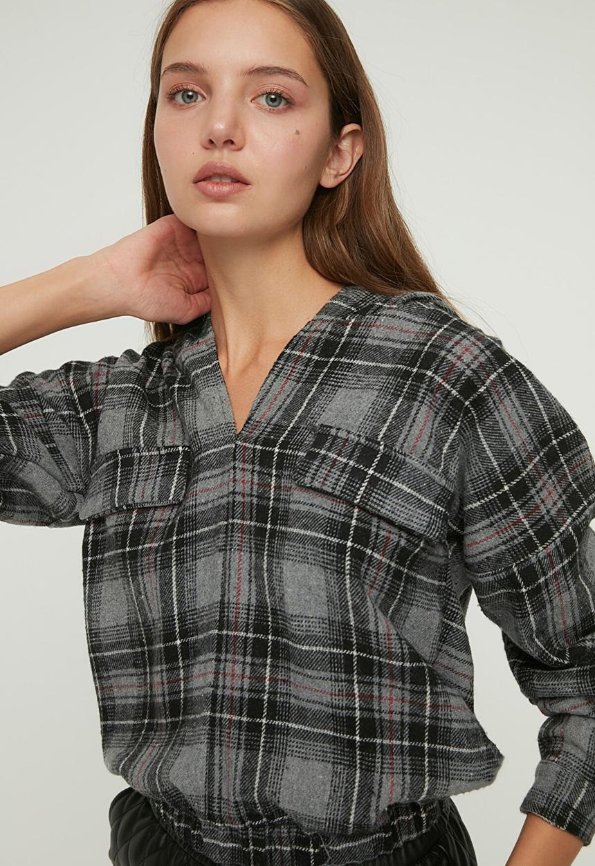 Trendyol - Hooded blouse  - grey