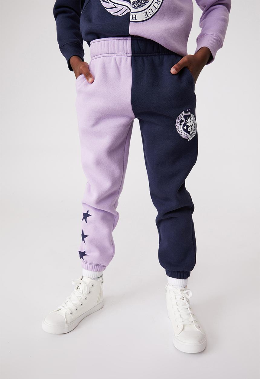 Cotton On - Splice girls trackpant - lilac drop & ohio state