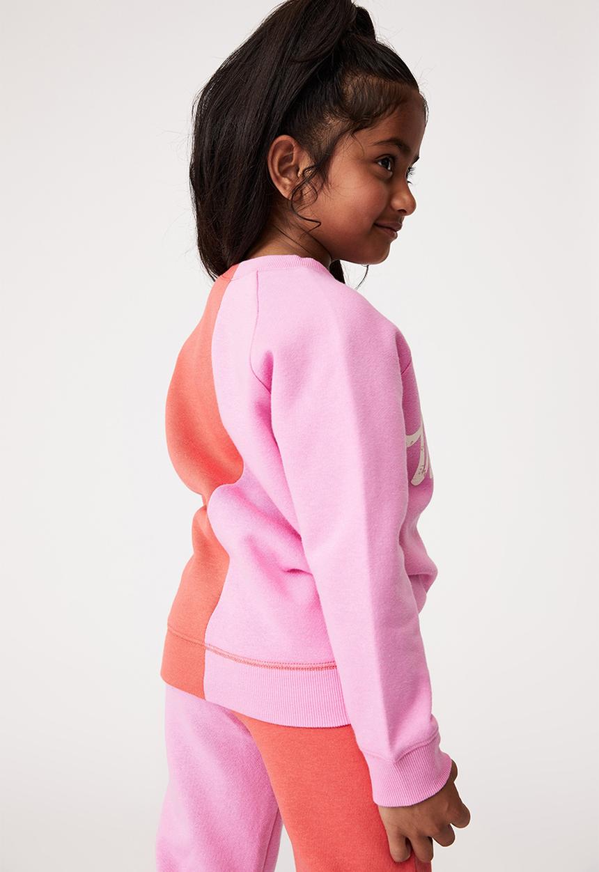 Cotton On - Splice girls crew - pink gerbera & baseball