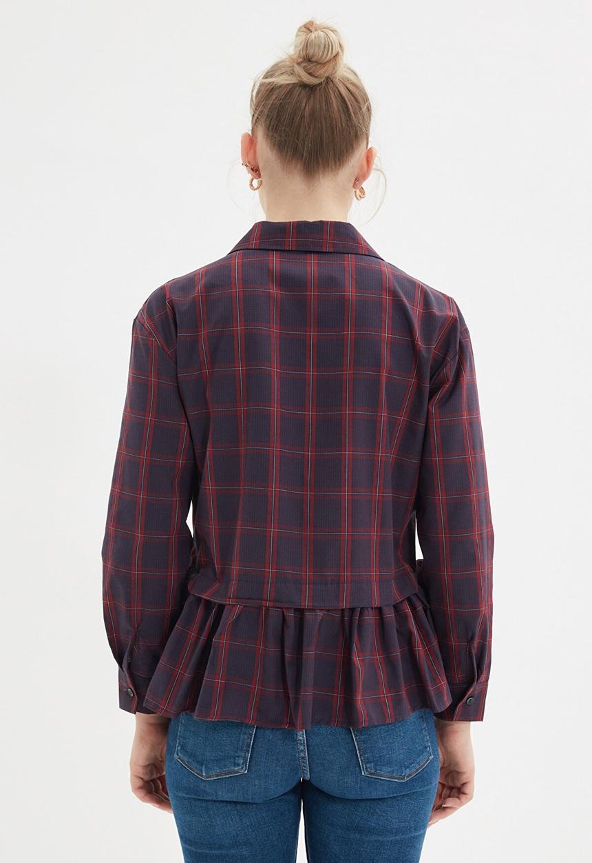 Trendyol - Shirt collar hemline flounce - multi
