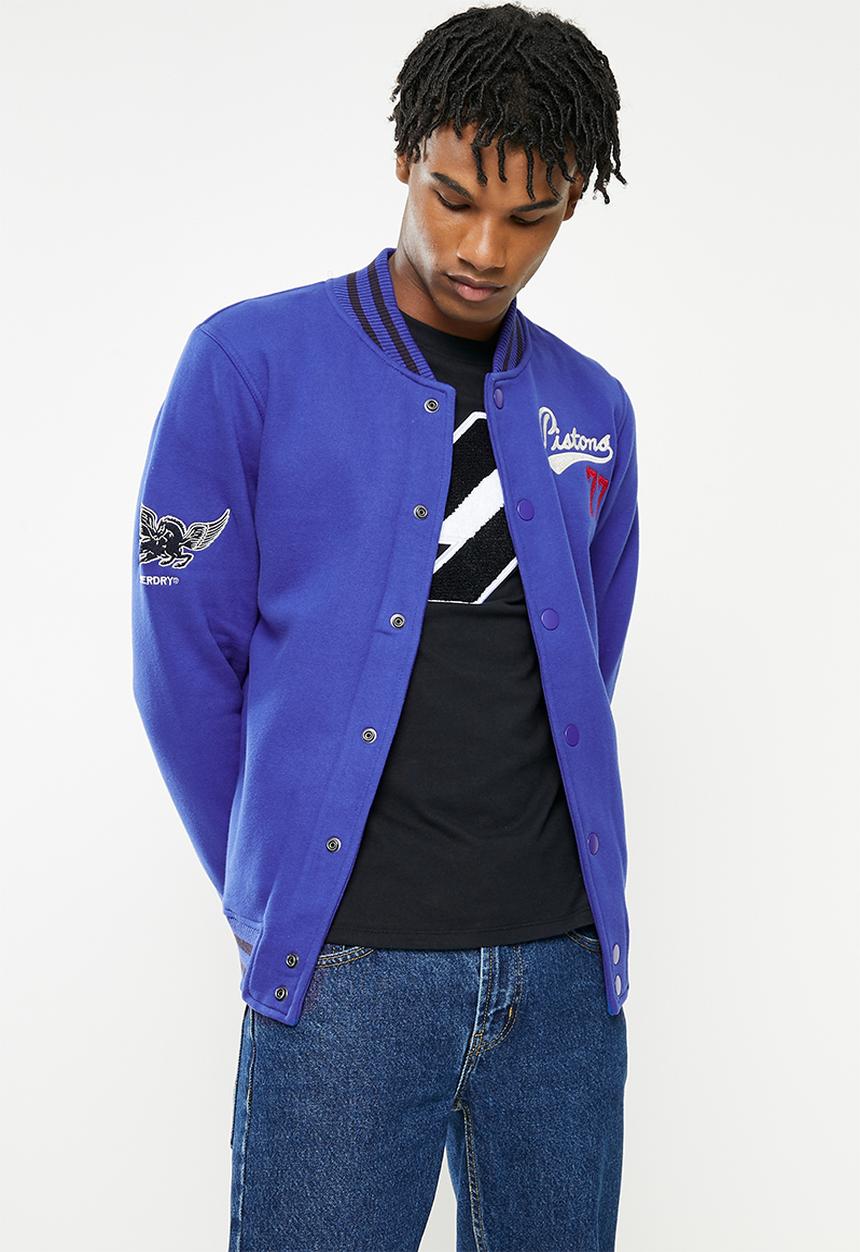 Superdry. - Collegiate jersey bomber - mazarine blue