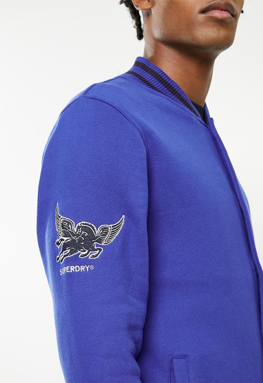Superdry. - Collegiate jersey bomber - mazarine blue