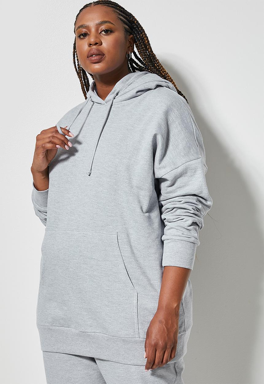 Superbalist - Longline hoodie - grey melange