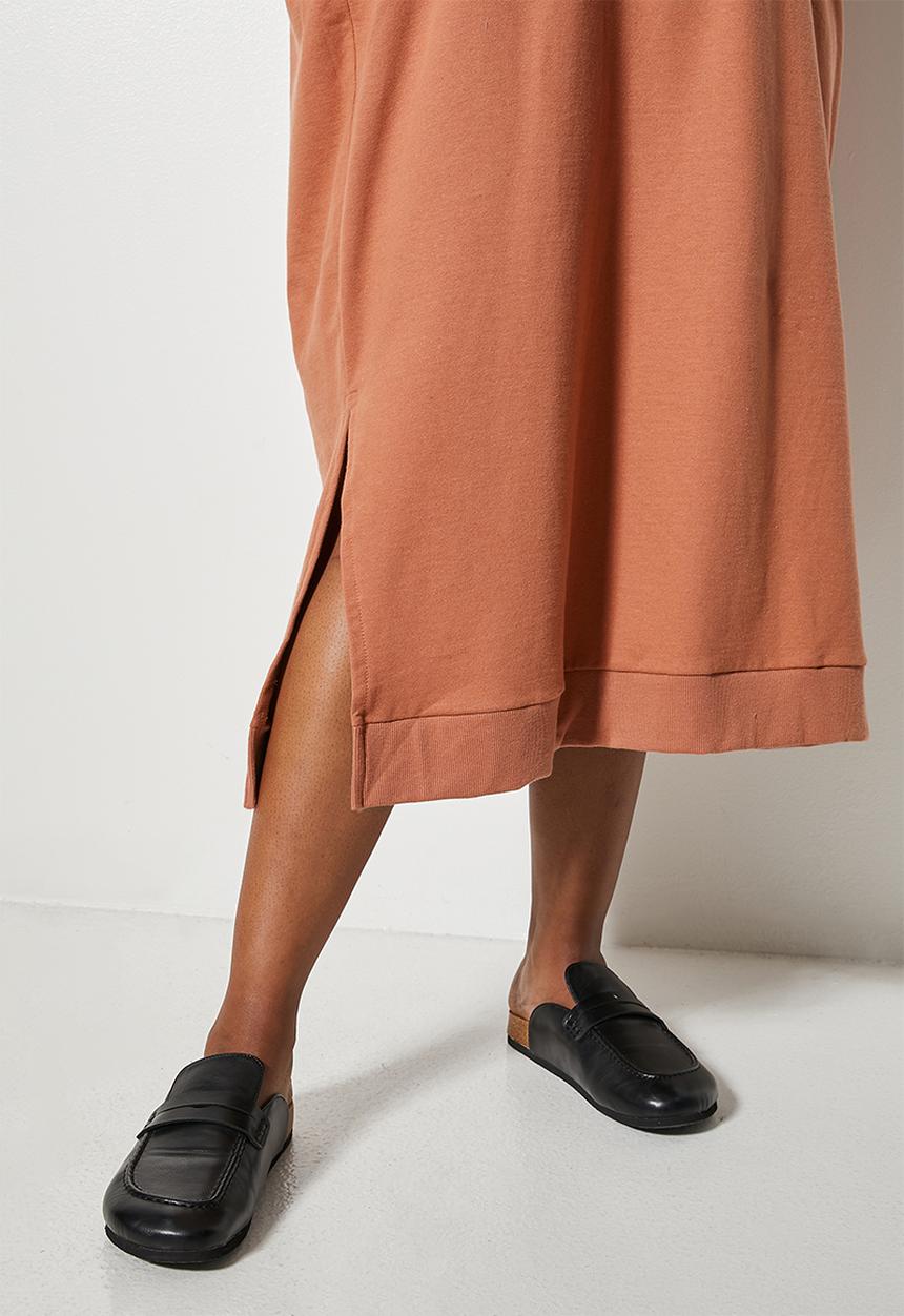 Superbalist - Hi slit hooded dress - burnt orange